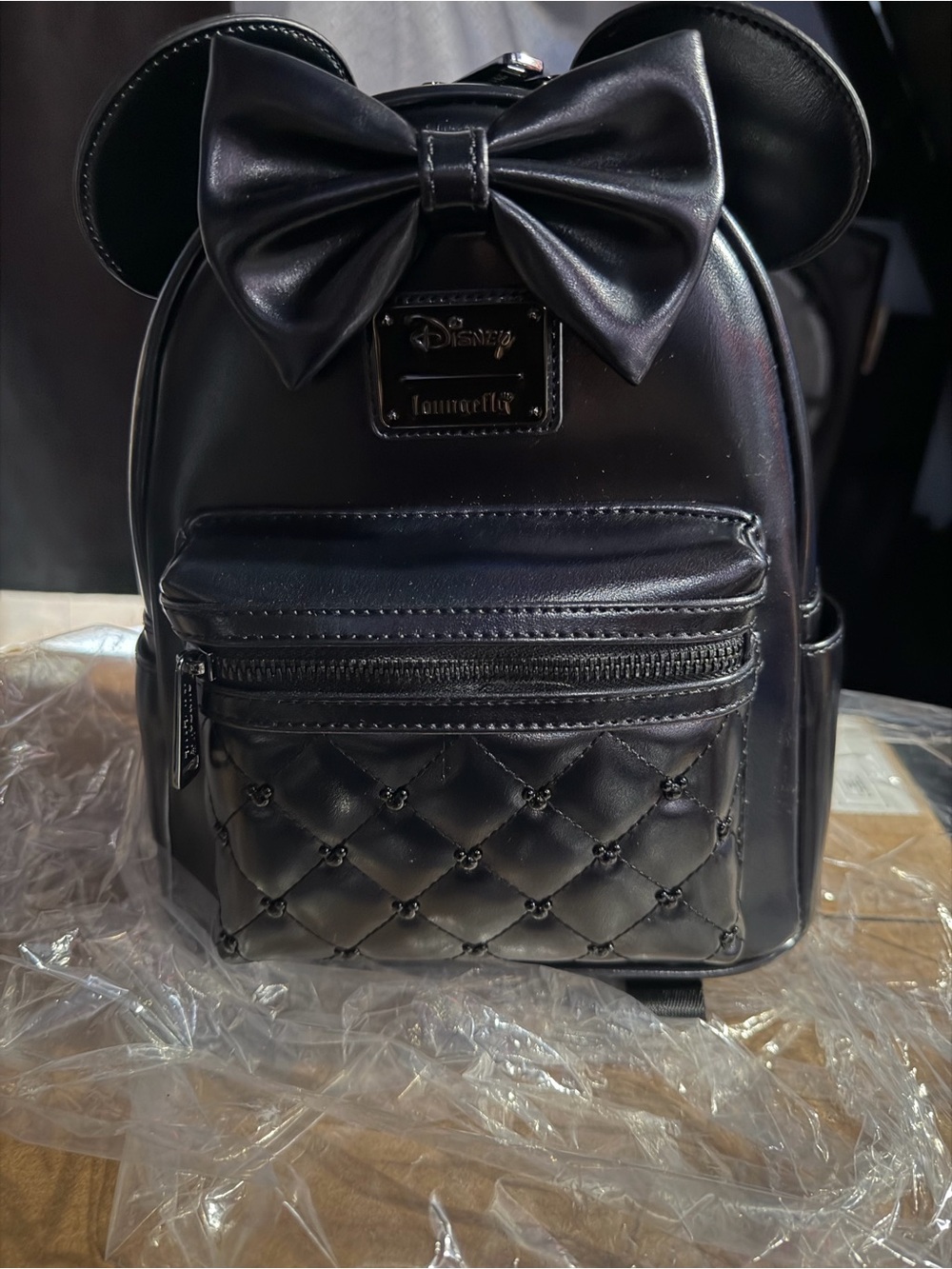 Loungefly Black Mini Backpack with Bow Ears